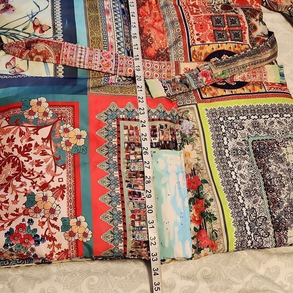 Johnny Was reversible patchwork print down puffer jacket - Picture 12 of 14